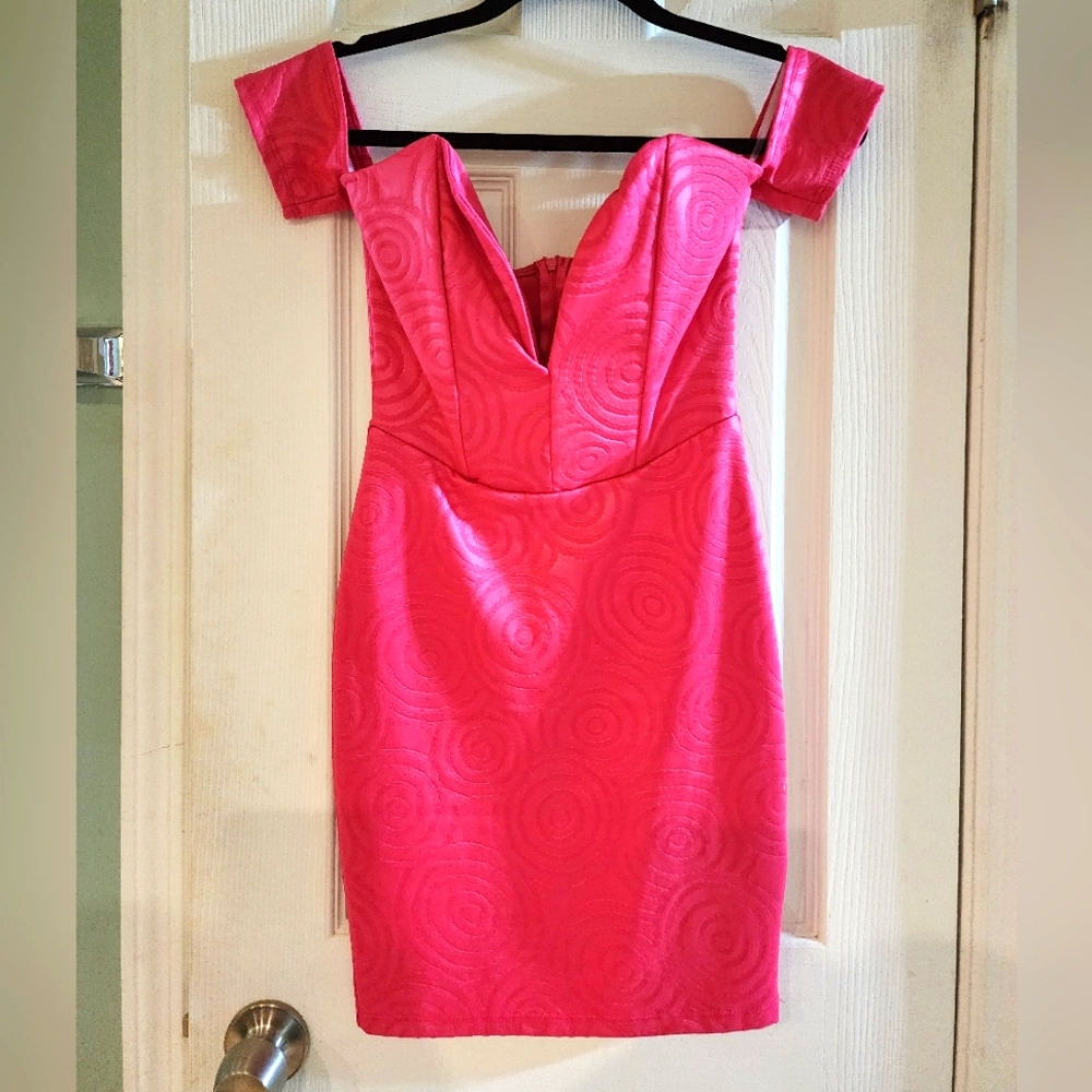 Elegant Pink Off-Shoulder Dress